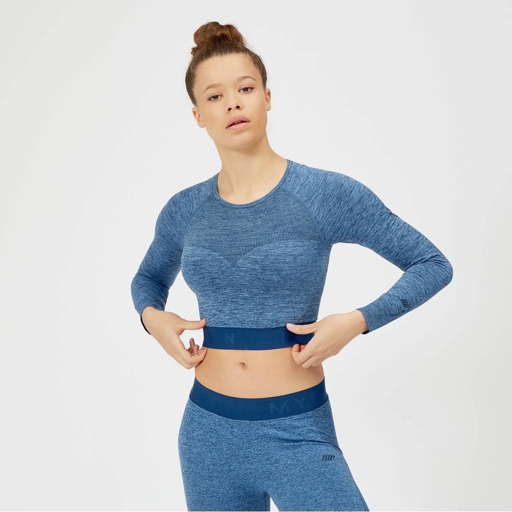 Inspire Seamless Crop Top - Blue New